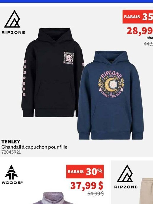 RIPZONE TENLEY Chandail à capuchon pour fille