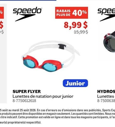 Speedo SUPER FLYER Lunettes de natation pour ju…