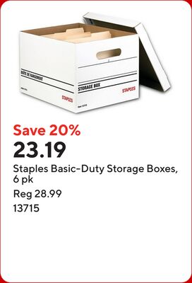 Staples Basic-Duty Storage Boxes, 6 pk