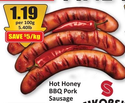 Hot Honey BBQ Pork Sausage