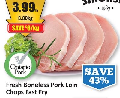 Fresh Boneless Pork Loin Chops Fast Fry