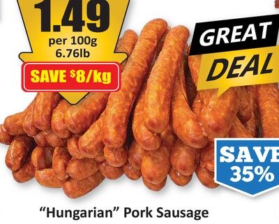 "Hungarian" Pork Sausage
