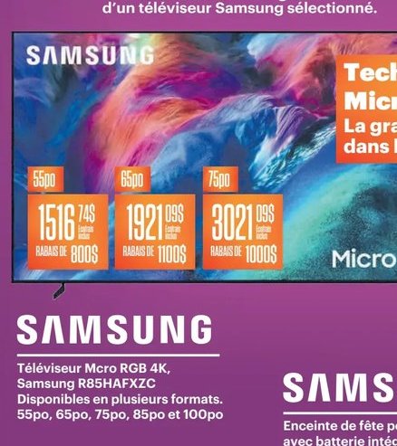 Samsung Téléviseur Micro RGB 4K, R85HAFX