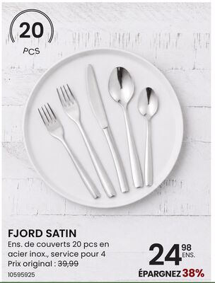 FJORD SATIN Ens. de couverts 20 pcs en acier in…