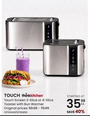 TOUCH Touch Screen 2-Slice or 4-Slice Toaster w…