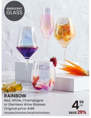 Red, White, Champagne or Stemless Wine Glasses