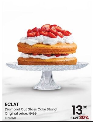 ECLAT Diamond Cut Glass Cake Stand