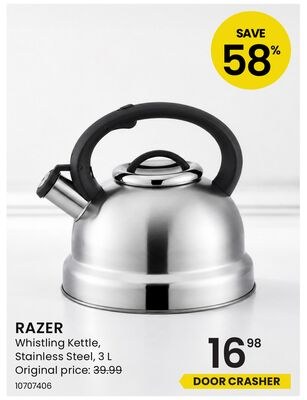 RAZER Whistling Kettle, Stainless Steel, 3 L