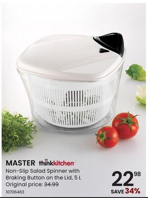 MASTER Non-Slip Salad Spinner with Braking Butt…