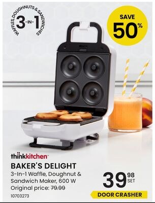 BAKER'S DELIGHT 3-in-1 Waffle, Doughnut & Sandw…