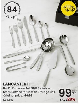 LANCASTER II 84-Pc Flatware Set
