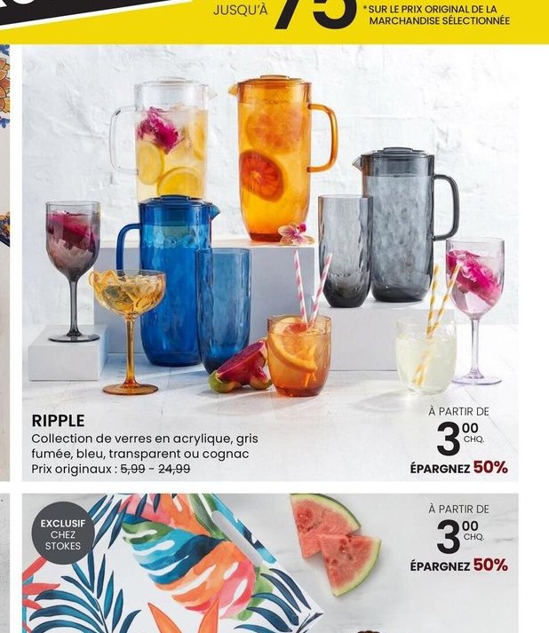 RIPPLE Collection de verres en acrylique
