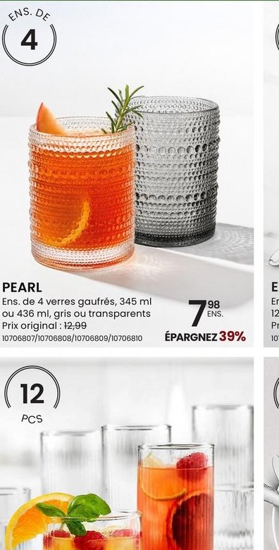 PEARL - Ens. de 4 verres