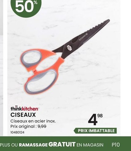 thinkKitchen CISEAUX Ciseaux en acier inox