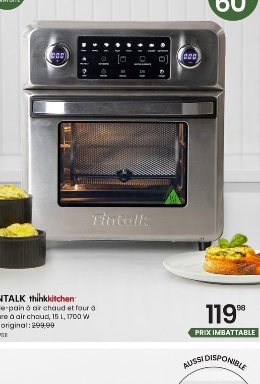 TINTALK thinkkitchen Grille-pain à air chaud et…