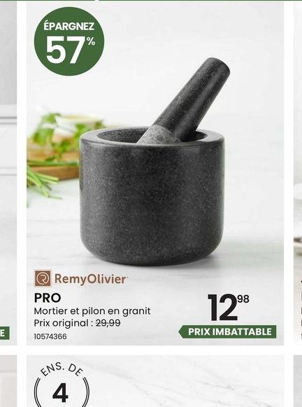 RemyOlivier PRO Mortier et pilon en granit