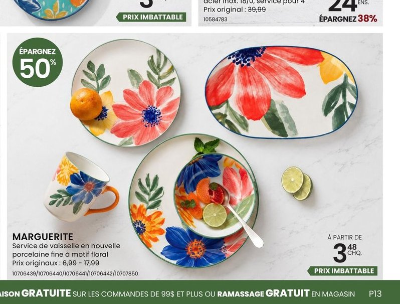 MARGUERITE - Service de vaisselle
