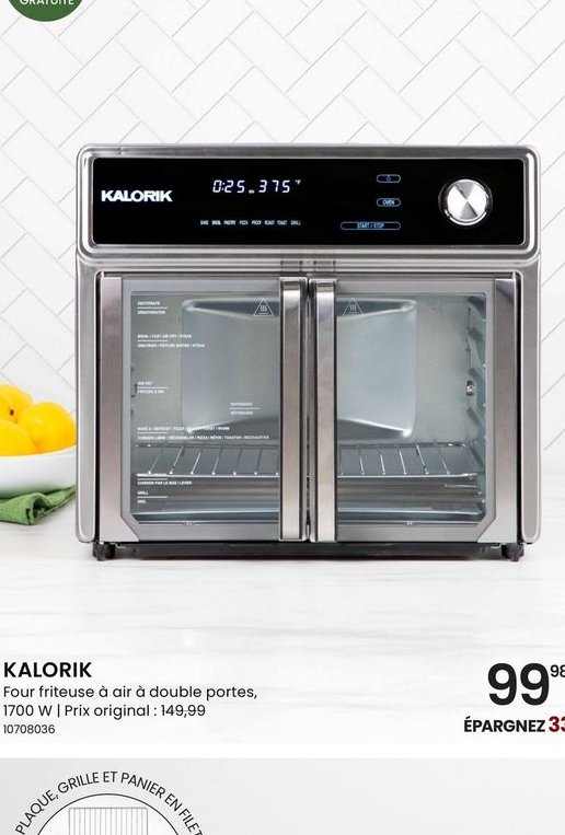 KALORIK Friteuse à air double portes