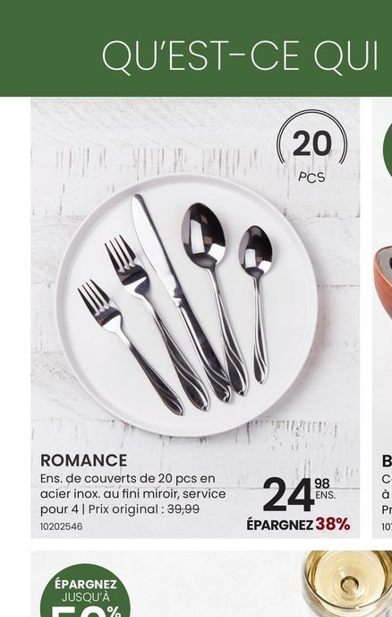 ROMANCE - Ensemble de couverts