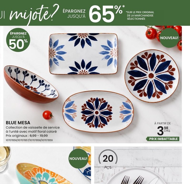 BLUE MESA - Collection de vaisselle de service