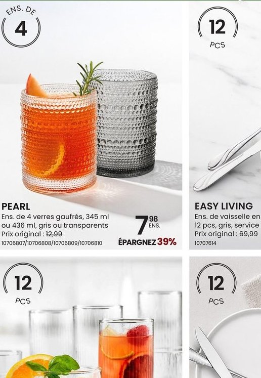 PEARL - Ensemble de 4 verres
