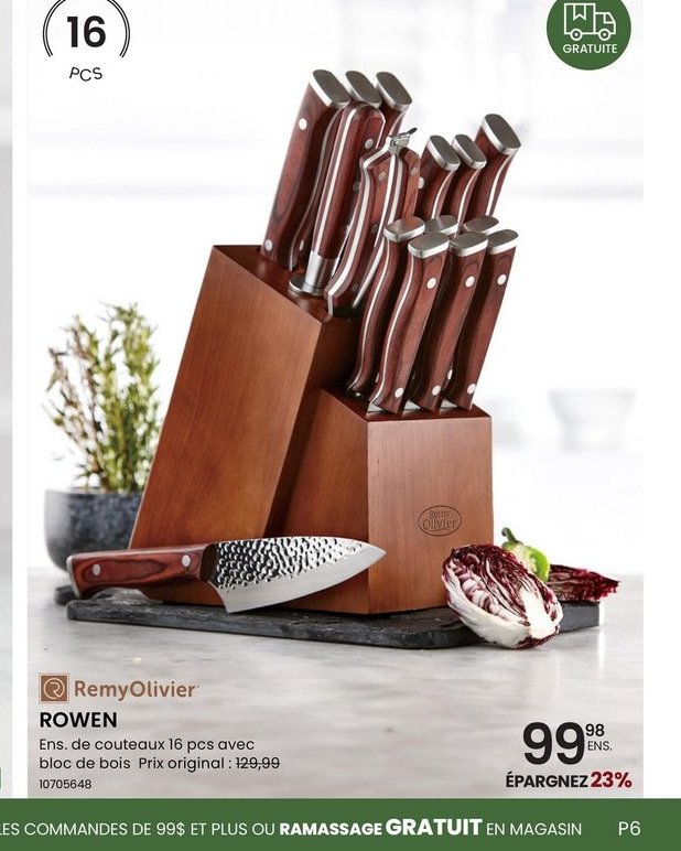 RemyOlivier ROWEN - Ens. de couteaux 16 pcs ave…