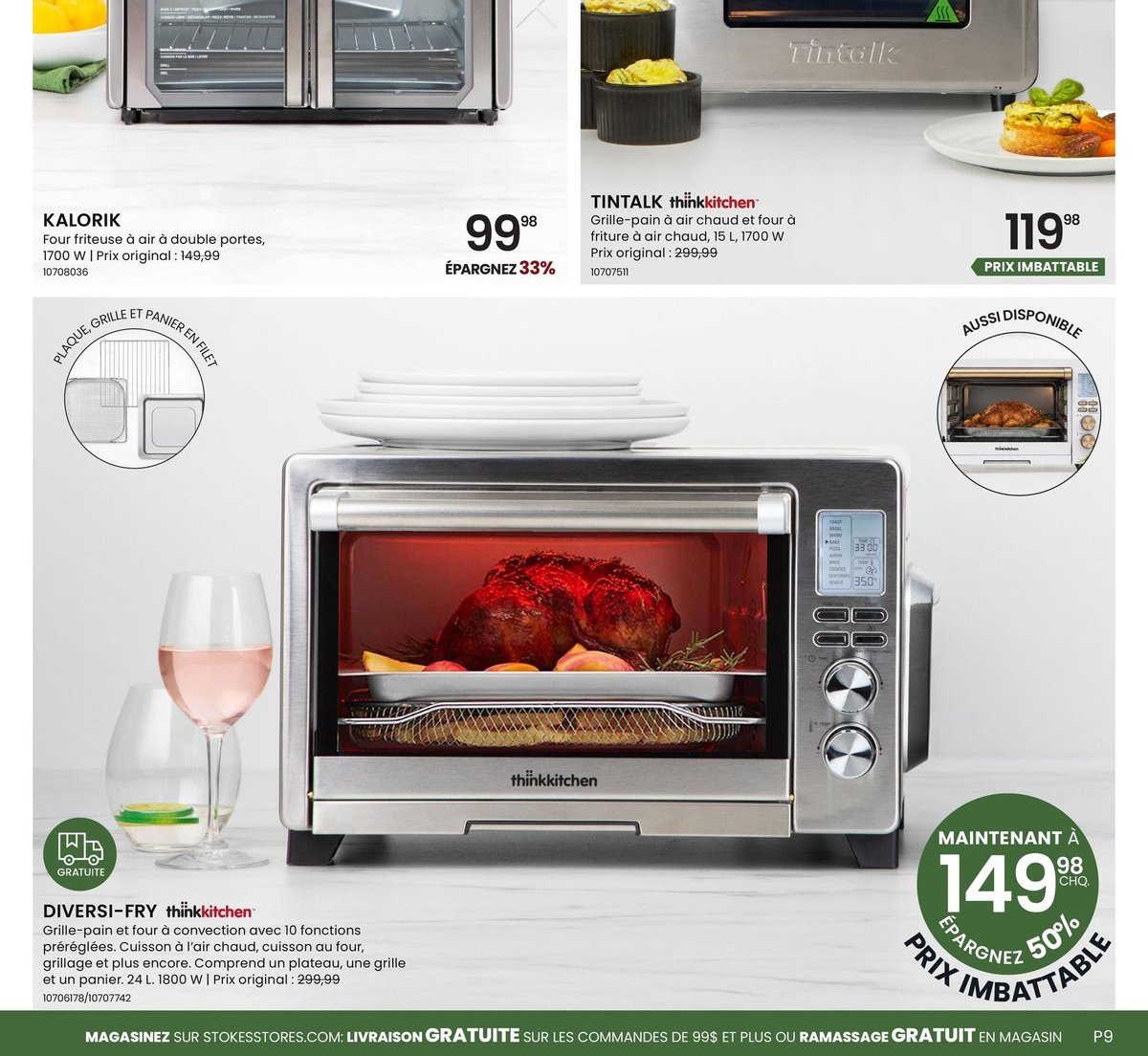 DIVERSI-FRY thinkkitchen Grille-pain et four à …
