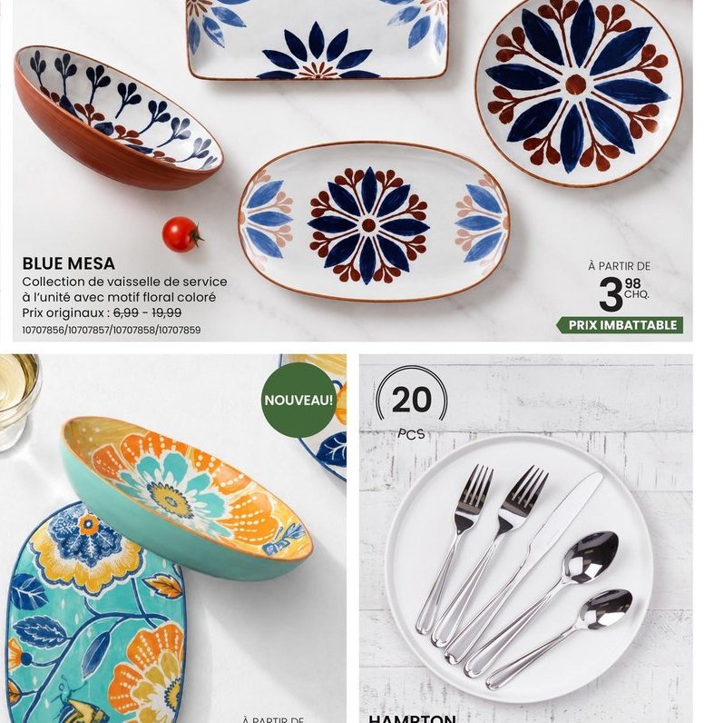 BLUE MESA Collection de vaisselle