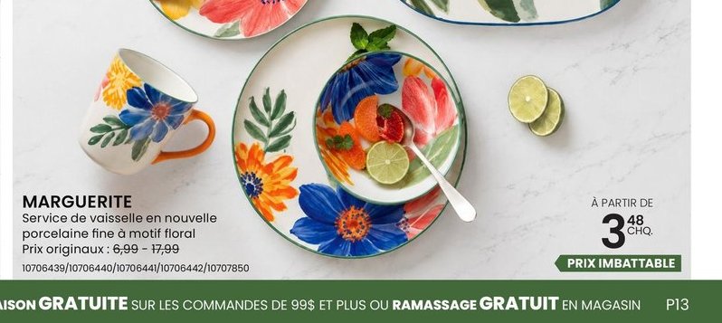 MARGUERITE - Service de vaisselle