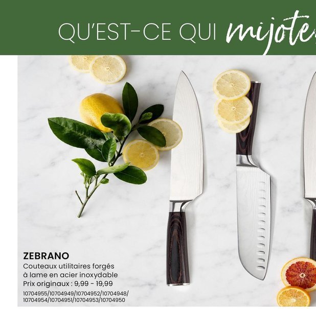 Zebrano Couteaux utilitaires forgés