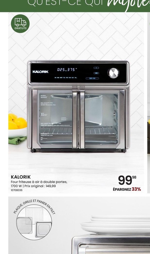 KALORIK Friteuse à air double portes