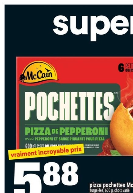 Pochettes Pizza Pepperoni McCain