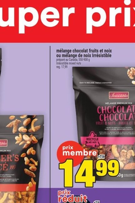 Mélange chocolat fruits et noix ou mélange de n…