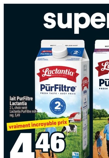 Lait PurFiltre Lactantia