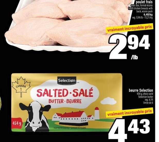 Poitrines de poulet frais