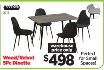 Black Modern 5Pc Dinette