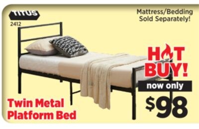 Twin Metal Platform Bed
