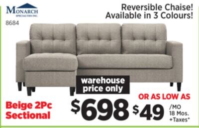 Beige 2Pc Sectional