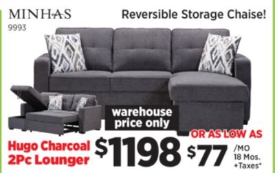 Hugo Charcoal 2Pc Lounger