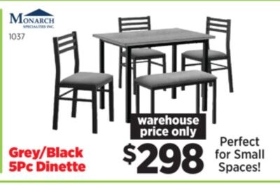 Grey/Black 5Pc Dinette