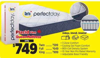 Serta "Perfect Day" Placid Firm Queen Mattress …