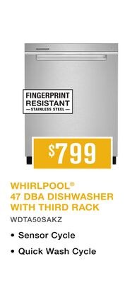 WHIRLPOOL® 47 DBA DISHWASHER WITH THIRD RACK