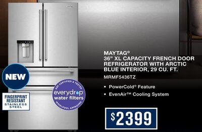 MAYTAG® 36˝ XL CAPACITY FRENCH DOOR REFRIGERATO…