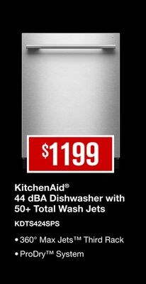 KitchenAid® 44 dBA Dishwasher with 50+ Total Wa…