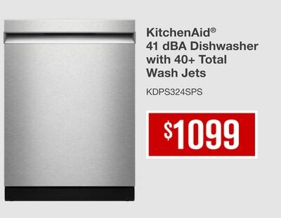 KitchenAid® 41 dBA Dishwasher with 40+ Total Wa…