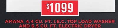 AMANA® 4.4 CU. FT. I.E.C. TOP LOAD WASHER AND 6…