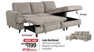 Lulu Sectional with pull-out bed
