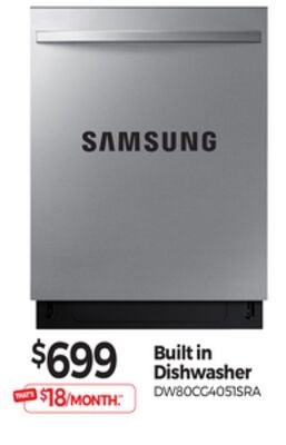 SAMSUNG Built in Dishwasher