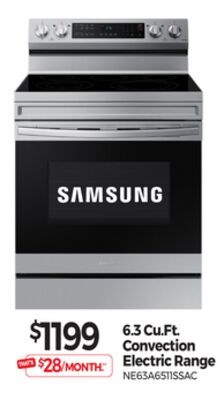 SAMSUNG 6.3 Cu.Ft Convection Electric Range
