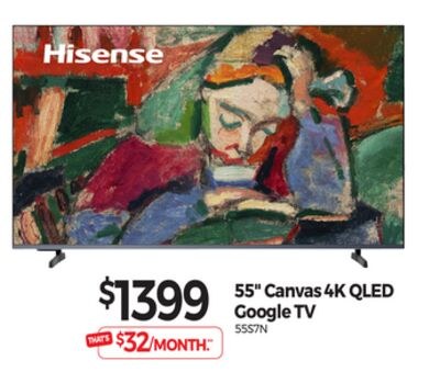 55" Canvas 4K QLED Google TV
